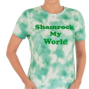 🆕 Celebrate It 🍀St Patricks Day🍀 “Shamrock My World” Junior Tie Dye T-Shirt